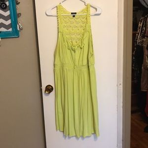 Torrid green/yellow lace dress